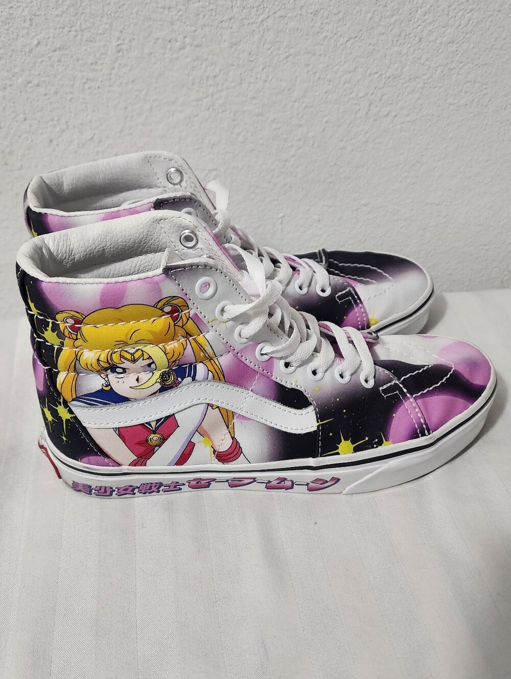 Vans High-Top Sneakers in Black, White and Yellow